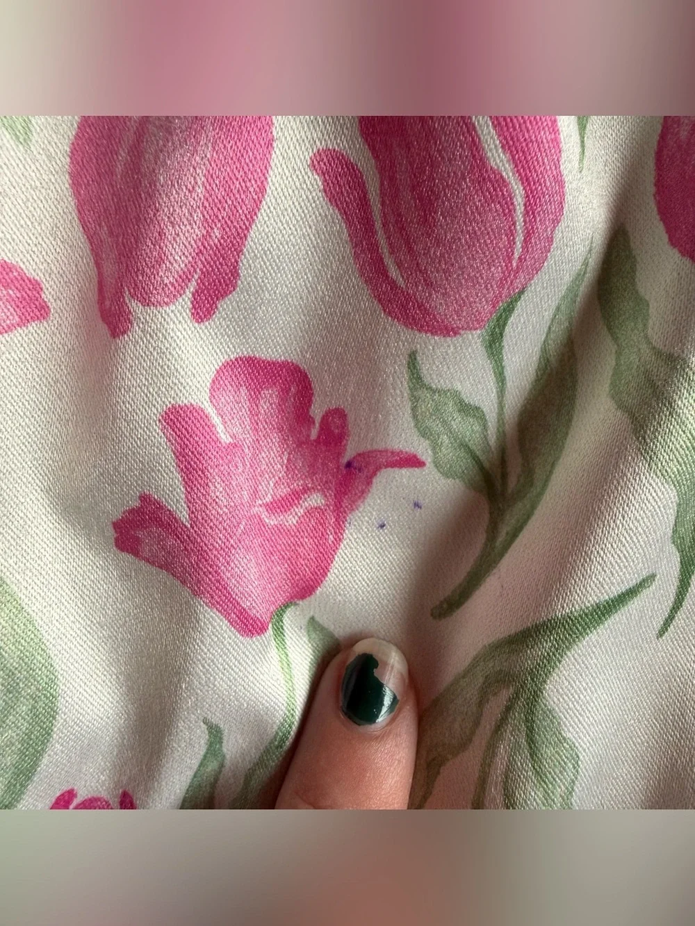Rachel Zoe White Dress with Pink Tulip Print